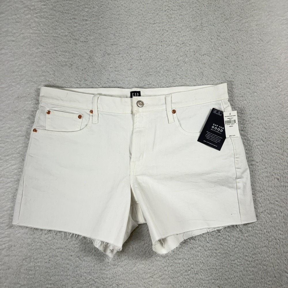 Gap For Good Womens Cut Off Denim Shorts 12/31 (W35x4) White Washwell NWT